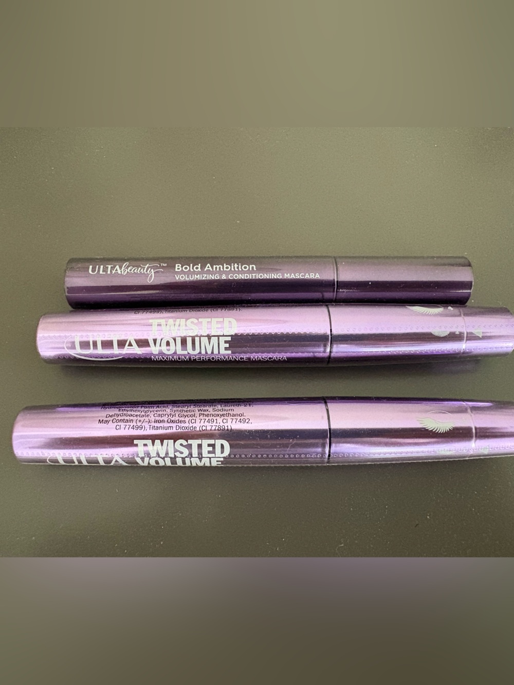 NWT, Ulta Beauty Mascara Bundle, Twisted Volume & Bold Ambition, 2 BR/BLK, 1 BLK
